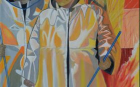 Zwei Arbeiter in Hitzeschutzkleidung.